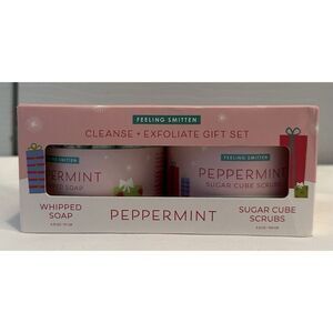 Feeling Smitten Peppermint Cleanse & Exfoliate Holiday Gift Set NEW